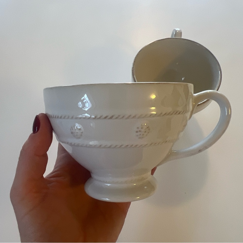 Juliska White Ceramic mugs pair of 2